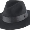 Home Prefer Mens Wool Fedora Hat with Band Classic Wide Brim Fedora Hat for Men Women Panama Dress Hat