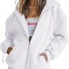 Womens Zip Up Hoodies Long Sleeve Sweatshirts Fall Outfits Oversized Sweaters Casual Fashion Jackets