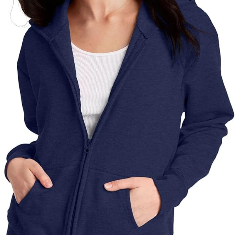 Womens Hoodie, Ecosmart Fleece Full-zip Hoodie, Zip-up Hooded Sweatshirt