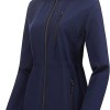 Women's Lightweight Long Softshell Fleece Lined Jacket