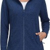 Women's Full Zip Fleece Jacket Lightweight Jacket Womens Winter Warm Coats with 2 Zipper Pockets