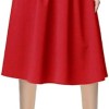 Women's Knee Length Casual Work 2024 Fall Elastic Waist A Line Midi Skirt with Pocket