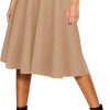 Urban CoCo Women's A-Line Elastic High Waist Flare Work Midi Knee Length Stretchy Skirt