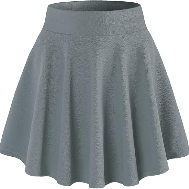 DJT Fashion Women's Casual Stretchy Flared Pleated Mini Skater Skirt with Shorts