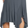 Urban CoCo Women's Flowy Stretchy Skirt Handkerchief Hemline Midi Skirt