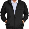 Men's Lightweight Full Zip Jackets Golf Stand Collar Bomber Jacket Casual Windbreaker Outwear